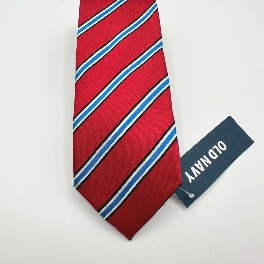 Old Navy Necktie Kids OS Red‎ Blue Striped School Uniform Wedding Formal NWT